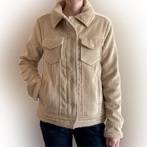 Grace & Lace XS Fur Lined Cream Corduroy Jacket